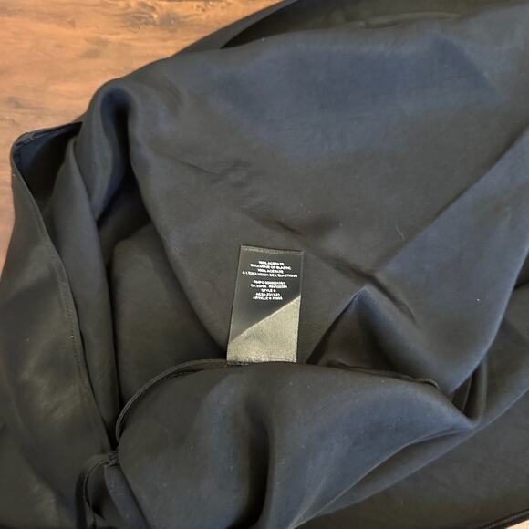 ARITZIA BABATON Slip Skirt Black Satin Midi A-Line Minimalist Flowy - Picture 7 of 10